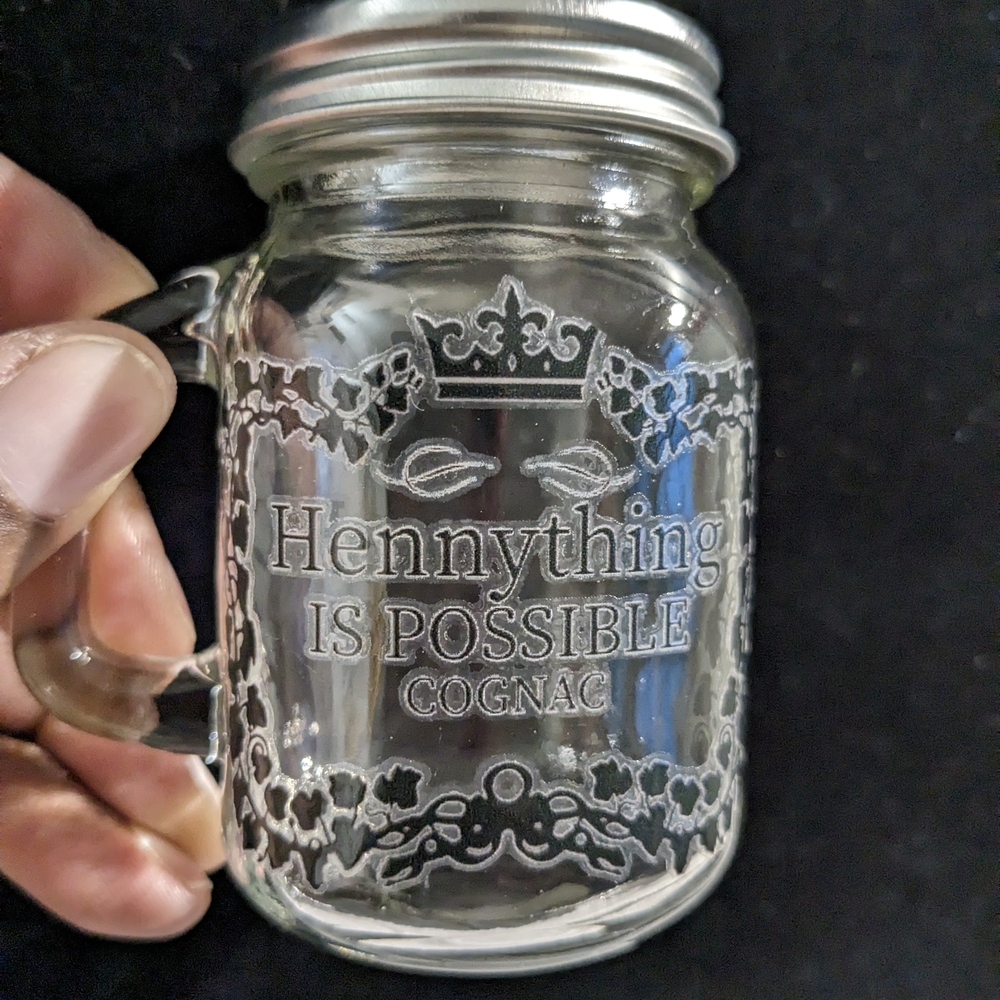 Hennything Is Possible Engraved Mason Mug - Clear Glass